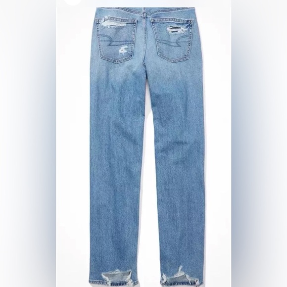 AE Strigid Ripped Highest Waist Baggy Straight Jean Size 00 - Picture 12 of 13